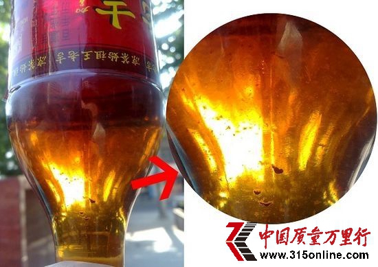 瓶中的黑色絮狀腐敗物清晰可見。 瓶中的黑色絮狀腐敗物清晰可見。